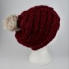 Mütze Bordeaux reflektierend mit Bommel
