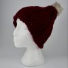 Mütze Bordeaux reflektierend mit Bommel