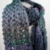 weicher Schal petrol aubergine lila mit Fransen