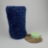 Peeling Waschlappen Badehandschuh blau gestrickt