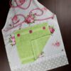 Funktionelle Küchenschürze weiß/grau mit Rosen